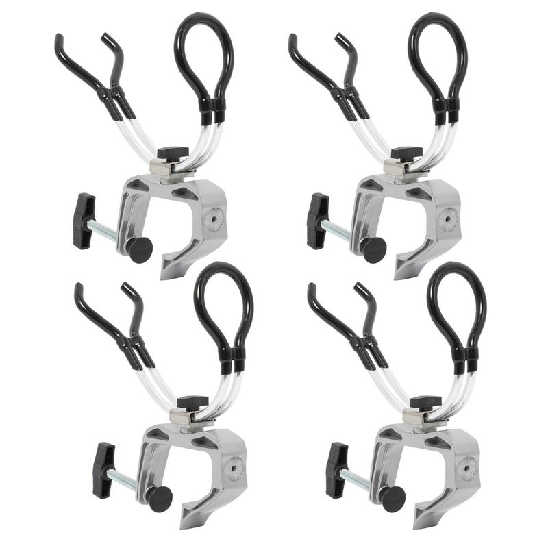 NovelBee 4 Pack of Aluminum Alloy Boat Rods Holder with Clamp Adjustable Up and Down and 360 Degree Rotatable Fishing Rod Racks - Image 2